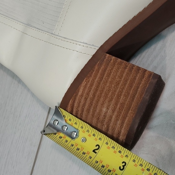 Sold Steve Madden Women Admire Bone  Leather Heels Boots shoes sz 11M - Picture 14 of 15